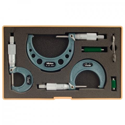 Mitutoyo 3" Mechanical Outside Micrometer Set, 3 Pieces