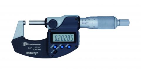 Mitutoyo Digimatic Coolant-proof Micrometer, IP-65, 0-1"/25.4mm, w/SPC, 293-330-30