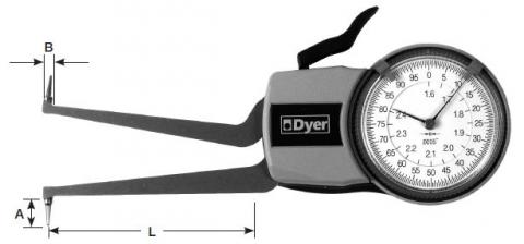 Dyer Gage Direct Reading O-Ring/Groove Gage, 2.0-2.8", 103-106